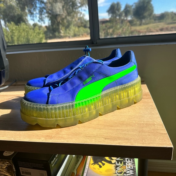 FENTY PUMA BY RIHANNA PLATFORM CLEATED CREEPER SURF IN BLUE GREEN AND CLEAR - Picture 2 of 5